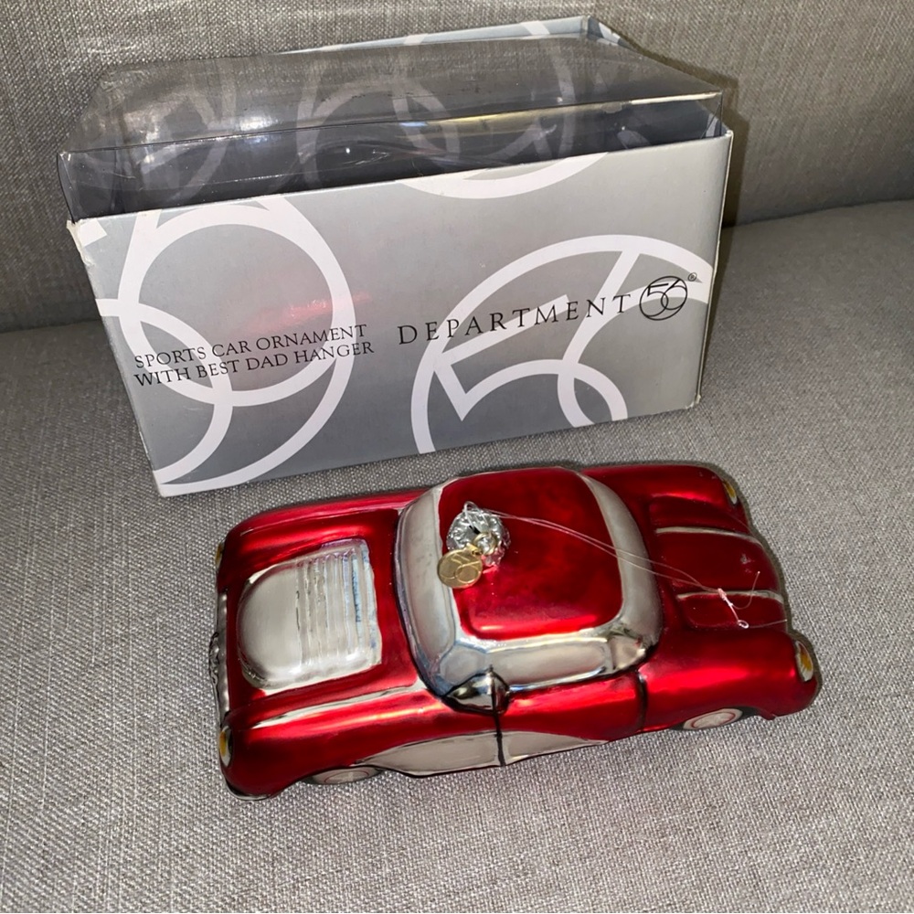 Red Sports Car Glass Christmas Ornament Department 56 In Original Box‎